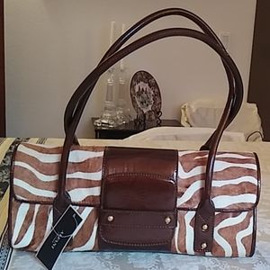 Alfani zebra leather purse